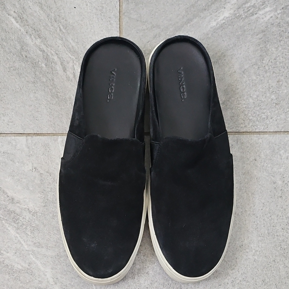 Vince Black Blair Suefe Loafers Slip-On Mules Shoes